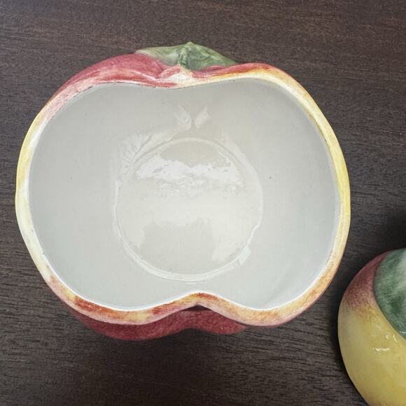 Vietri Apple Trinket Box Covered Dish w/ Lid Made In Italy Hand Painted Numbered - Picture 6 of 16